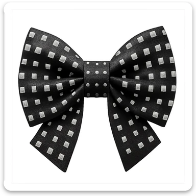 kpop idol bow tie with silver studs, fashionable sticker