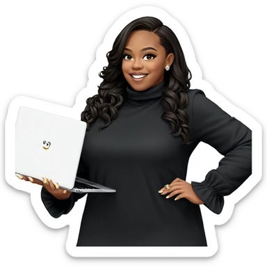 smiling girl with jewelry sticker