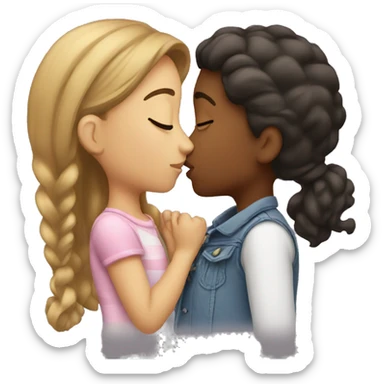 Girl kissing girl  sticker