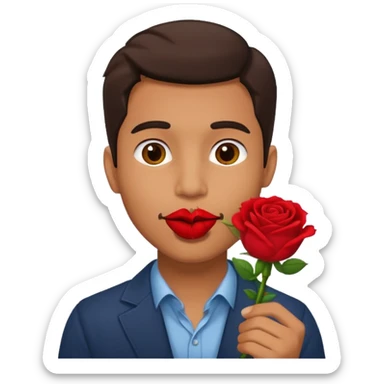Ağızında gül olan adam sticker