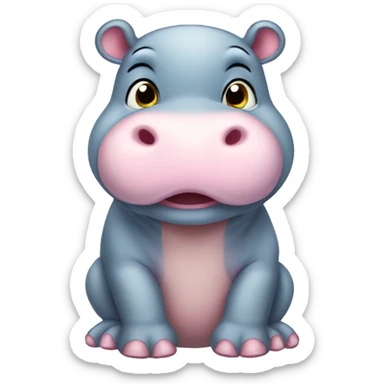 cute baby hippo sticker
