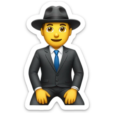 Business men with a hat sticker
