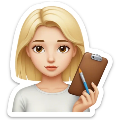 Blonde girl artist  sticker