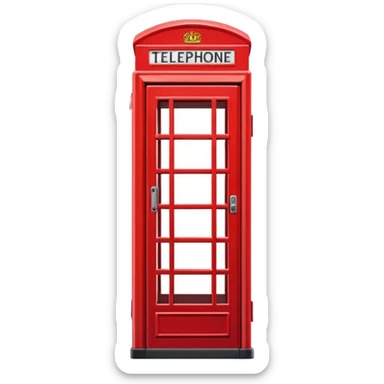 cabina telefonica roja minimalista sticker