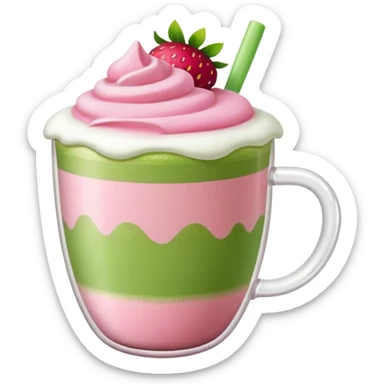 strawberry matcha latte sticker