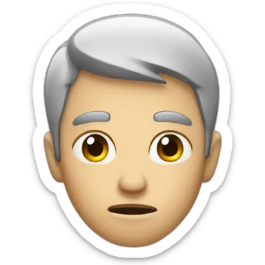 a man with stress sticker