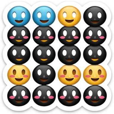 Lost média emojis joyeux noir sticker