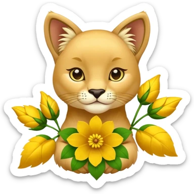 puma holds flower sticker