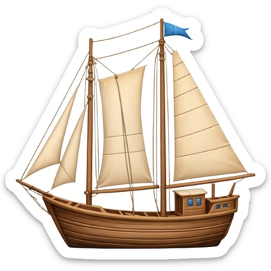 un barco navegando por el mundo sticker