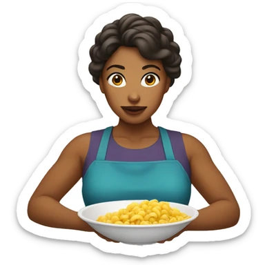 Femme qui mange beaucoup  sticker