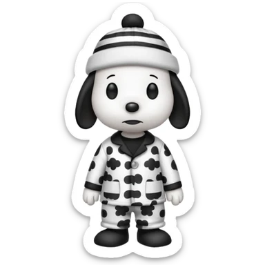 snoopy con gorrito de pijama sticker
