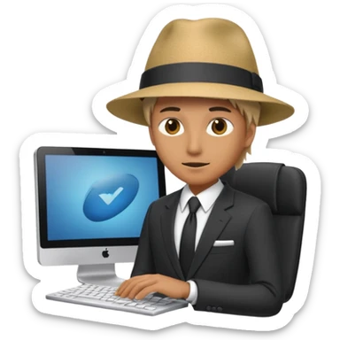  A person that has a computer screen as it head A person that has a computer screen as it’s hat and wear a suit and wears a suitand is wearing a suit sticker