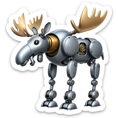 Moose robot sticker