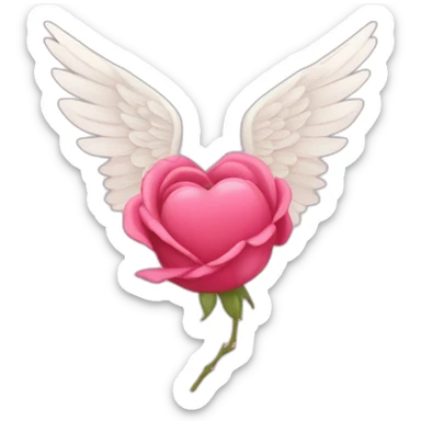 Un cœur rose avec des ailes d’ange sticker