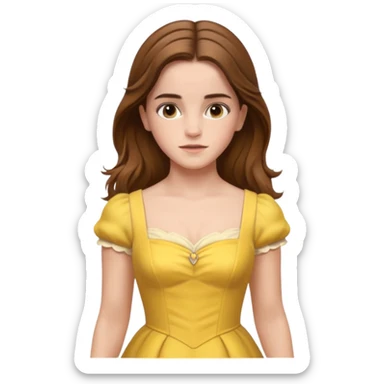 emma watson long hair as belle Cinematic Realistic sticker