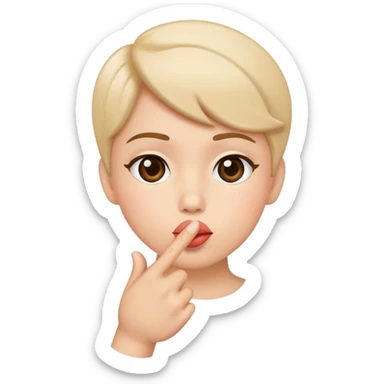 finger pointing blowing kiss sticker