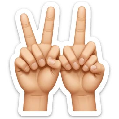 deux mains qui montre 1 ce croise sticker