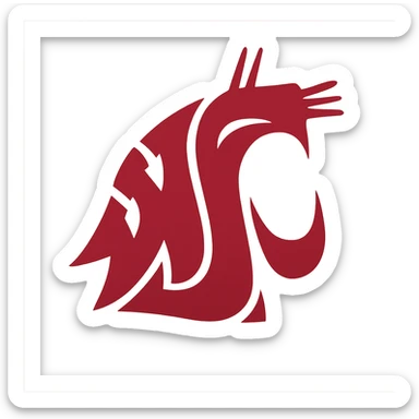 Washington State University Cougars logo in red, variation 4 sticker