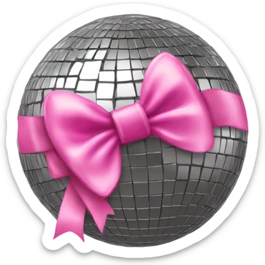 disco ball with pink bow sticker