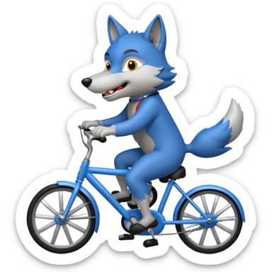 Wolf cartoon  ride on cycle sticker