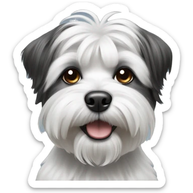 shitzu terrier black and white dog sticker