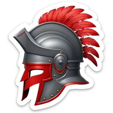 PRAEFECTUS iron grey roman helmet with red plumage  sticker