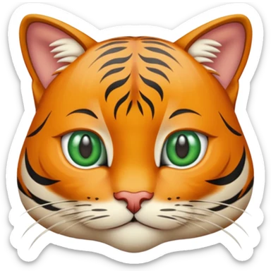 Un chat tigré poil long avec des yeux verts sticker