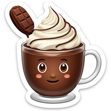Cacao with whipping cream  sticker