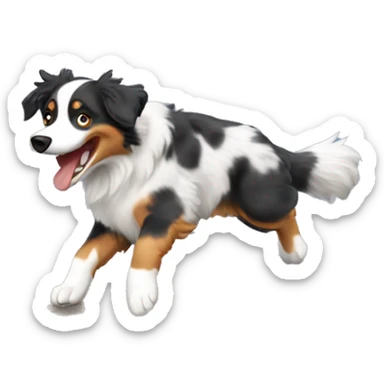 australian shepherd dog jumping anvil sticker