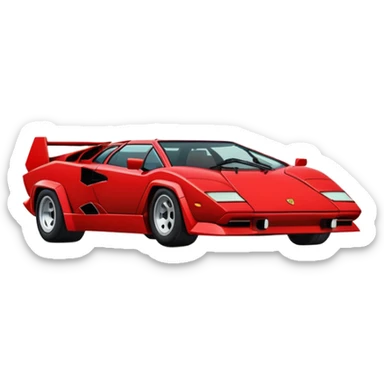 Make the red Lamborghini Countach even more minimalist and emoji-like sticker