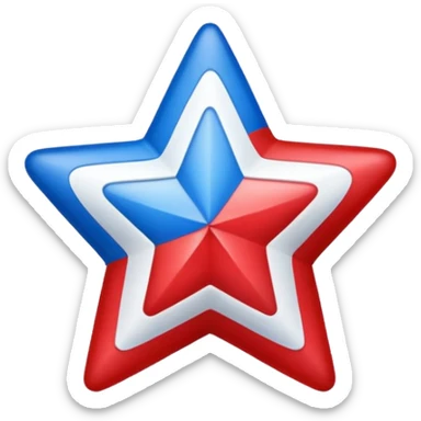 red, white, and blue star, Fourth of July sticker