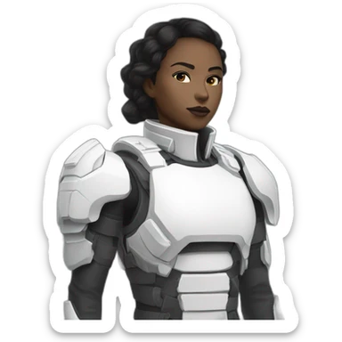 futuristic white Phantom squad Infiltration armored breastplate arms sticker