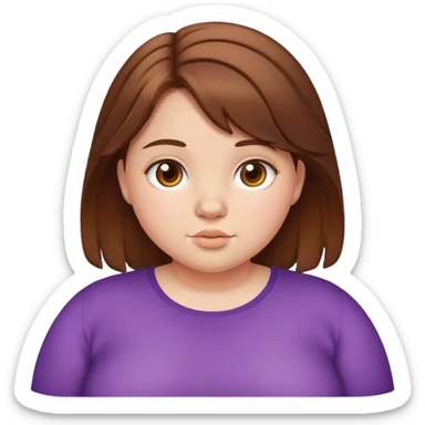 teen girl with brown hair and chubby sticker