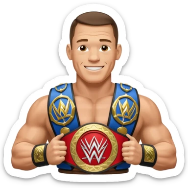 John Cena with wwe championship  sticker