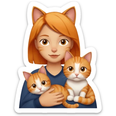 person with cat on shoulder  sticker