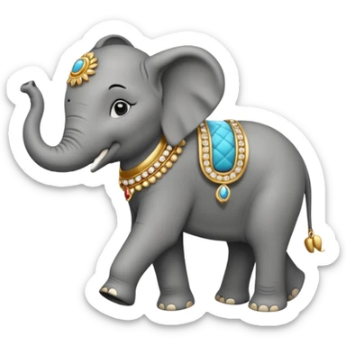 elephant walking out of target wearing jewelry sticker