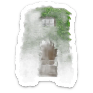 Enormous, creeping vines burst through windows and doors sticker