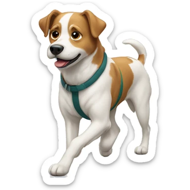 walking dog in winter sticker