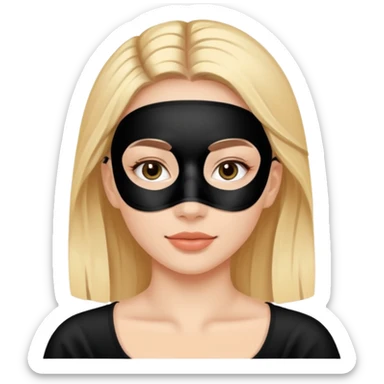 young woman with black facial treatment mask, skincare style. sticker