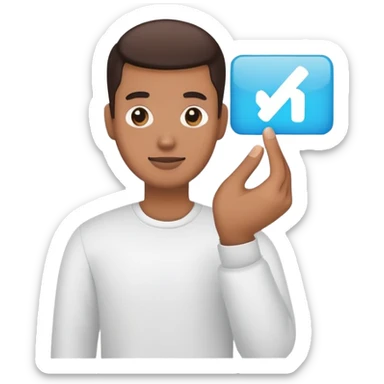 holding the hashtag icon in his hand sticker