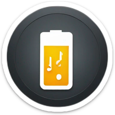 battery icon showing a music symbol instead of the charging symbol sticker