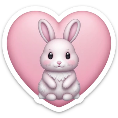 pastel heart with a bunny motif sticker