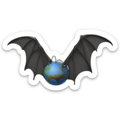 flat earth with bat wings and paper clip sticker