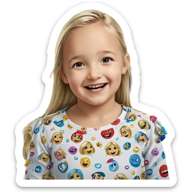 smiling blonde girl portrait sticker