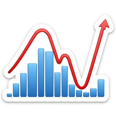 graph with line going down and the line being red sticker