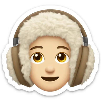 beige sherpa earmuffs sticker