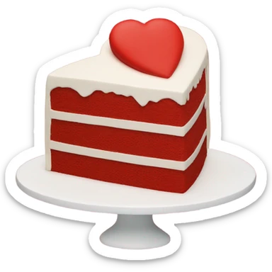 red heart shaped cake sticker