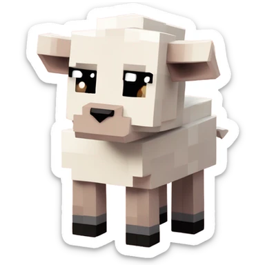 Little lamb in love, Minecraft style  sticker
