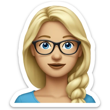 Real pretty blonde woman, blue eyes, wearing glasses - SIDE PROFILE  sticker