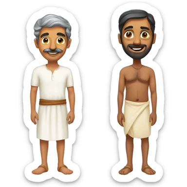 Gujurati man and Kerala man sticker